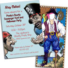 Pirate theme birthday party invitations and favors