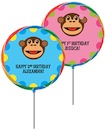 personalized monkey theme lollipop party favor