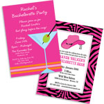 See all bachelorette theme invitations and favors