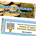 Custom Chanukah Candy Bar Wrappers and Chocolate