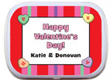 Valentine's Day party mint and candy tin favors
