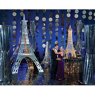 40th Birthday Party Games on Paris   Silver Lights Of Paris Decorating Kit   Silver Parisian