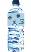 personalized cheerleading water bottle label