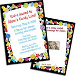 Candy theme invitations and favors for a Sweet 16