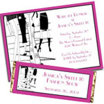 Fashion theme Sweet 16 invitations and party favors
