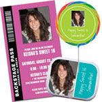Add a photo Sweet 16 invitations and party favors
