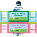 Golf theme water bottle labels