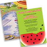 Summer theme invitations and favors