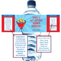 Summer theme water bottle labels