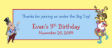 Custom Circus theme Birthday Banner