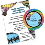 Hot Air Balloon theme graduation invitations and favors