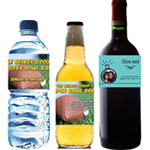 Personalized water, beer and wine bottle labels