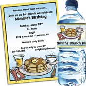 Brunch theme and pancake theme invitations