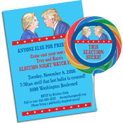 Clinton Trump Election 2016 Watch Party Invitations and Favors