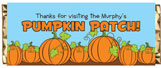 Fall theme candy bar wrappers, personalized