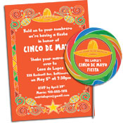 Mexican fiesta theme invitations and party supplies