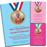 Gymnastics theme invitations and favors