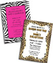 Jungle print invitations