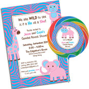Jungle theme gender reveal party invitations