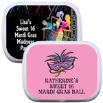 Mardi Gras mint and candy tins, personalized