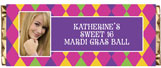 Mardi Gras personalized candy bar favors