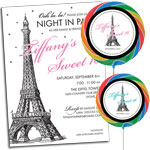 Paris theme invitations and party favors