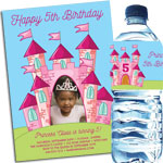 Princess castle photo invitation and favors
