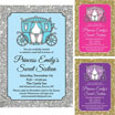 Chose your color princess invitation and favors