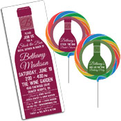 Wine theme shower invitations and favors