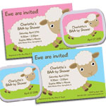 Baby sheet and baby lamb baby shower invitations and showers