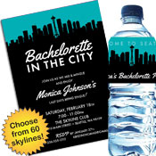 Skyline Theme Bachelorette Party Invitations and Supplies