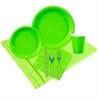Lime green paper goods and party supplies