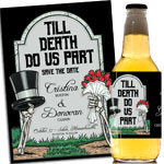 Grave, tombstone theme halloween party invitations and favors