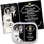 Vintage 50th anniversary photo invitations and favors