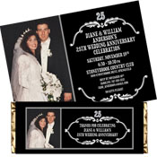 Vintage 25th anniversary photo invitations and favors
