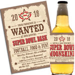 Western theme Super Bowl invitations and favors