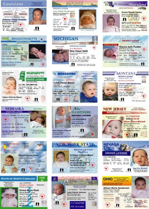 free driver license birth announcement template
