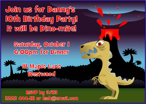 dino birthday invitation