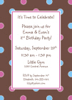 Pink, Brown and Blue Polka Dot Invitation