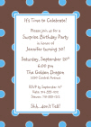 Blue and Brown Polka Dot Invitation