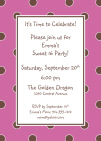 Pink and Brown Polka Dot Invitation