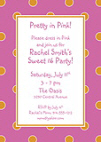 Pink and Orange polka dot invitation