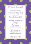 Purple and Green Polka Dot Invitation