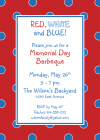 Red, White and Blue Polka Dot Invitation