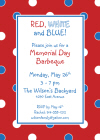 Red, White and Blue Polka Dot Invitation