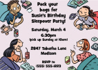 Personalized Sleep over Theme Invitation