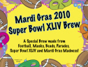 Custom Mardi Gras Super Bowl Beer Bottle Label