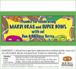 Mardi Gras Super Bowl Theme Candy Bar Wrappers