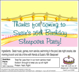 Personalized Slumber Party Theme Candy Bar Wrapper