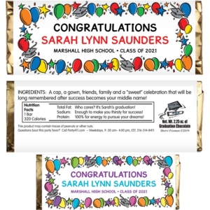 Graduation Balloons Theme Candy Bar Wrapper